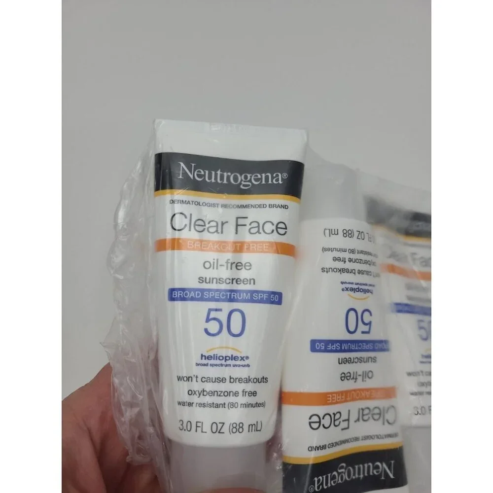 Neutrogena Clear Face Oil- Free Sunscreen SPF 50 Breakout Free 3 Pack